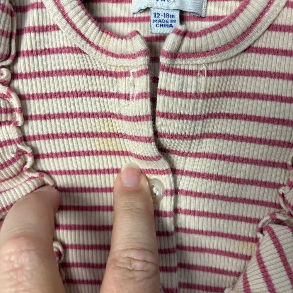 Maison Me Ribbed Ruffle Top 12-18m - Picture 2 of 4